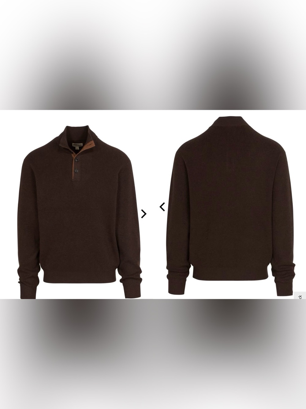 RedHead Davisdale Men's Dark Brown Zip-Neck Sweater Medium NWT